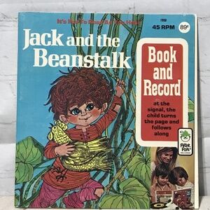 Jack & the Beanstalk Story Vintage Peter Pan Book and 45 rpm Record Read Along